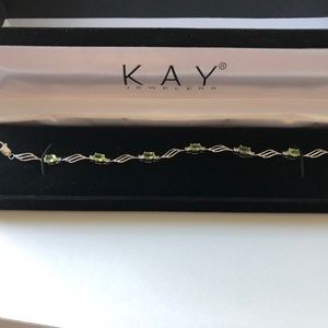Kay Jewelers Peridot & Diamond Eternity Bracelet